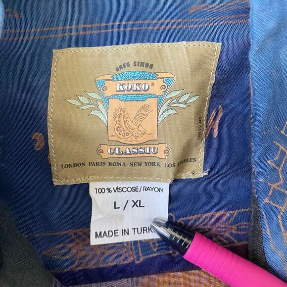 Greg Simon Koko Classic men L/XL longsleeve Hawaiian button down shirt - Picture 7 of 12